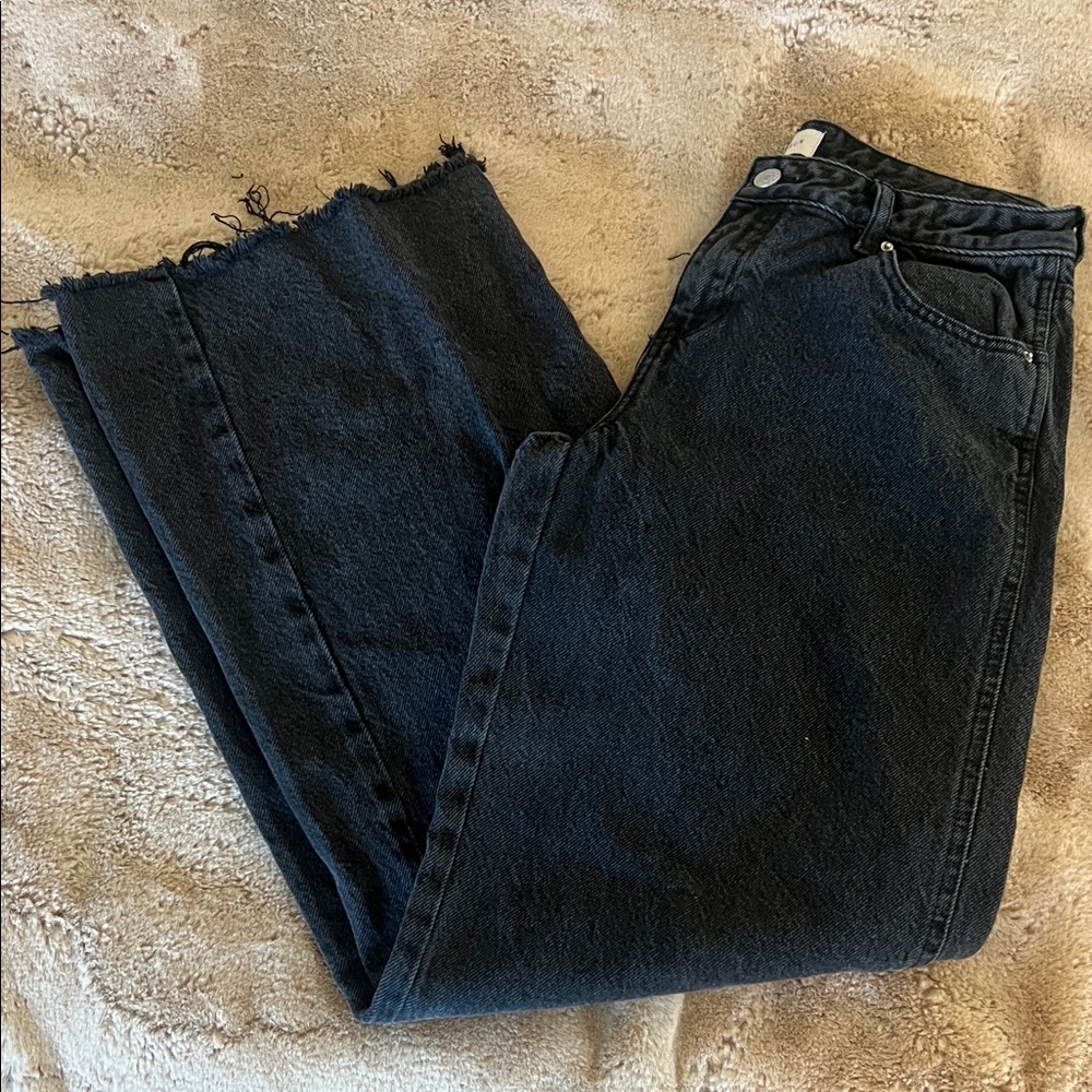 PacSun Distressed Low Rise Baggy Wide Leg Black Jeans